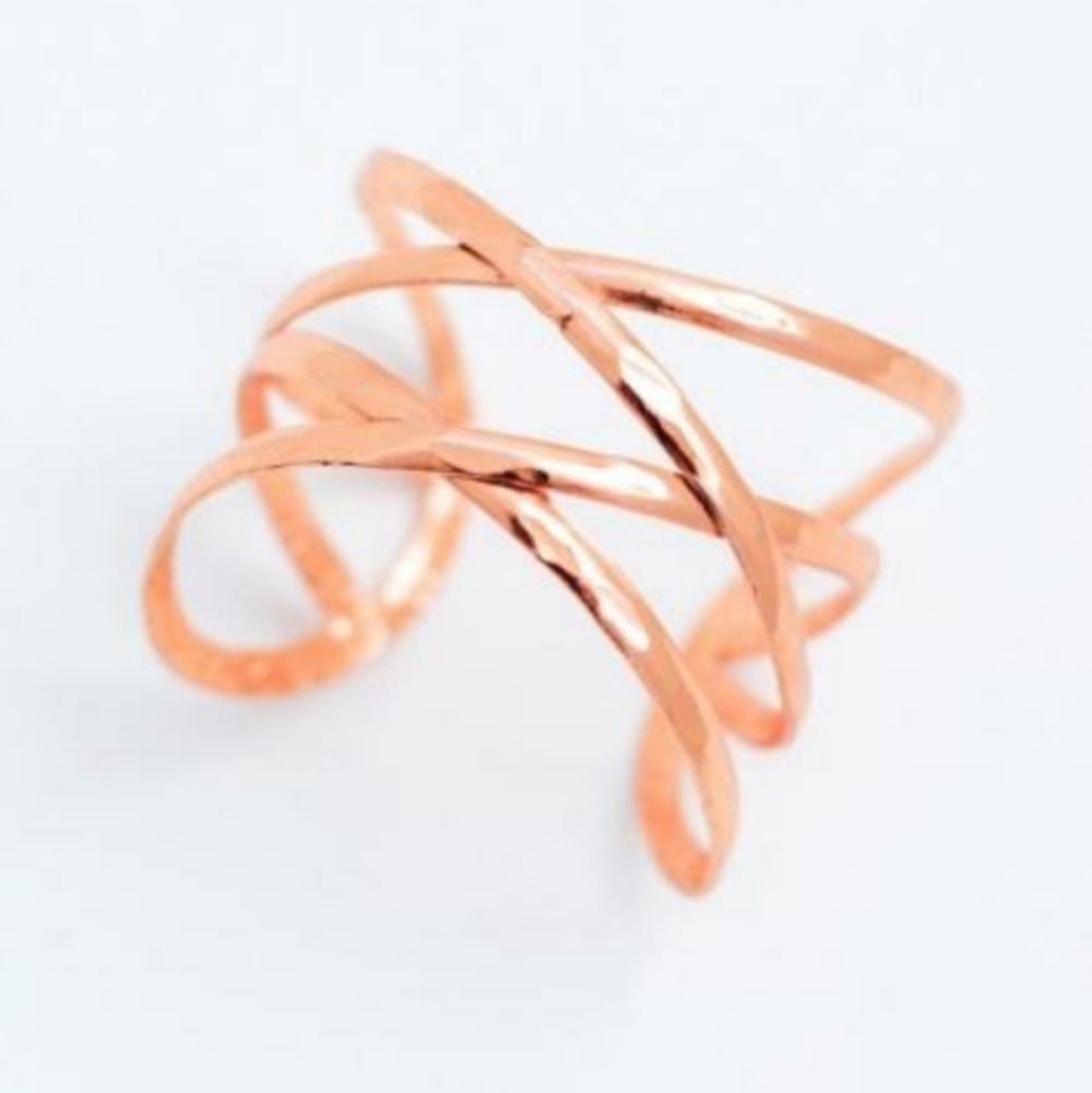 💚Rose Gold Criss-cross Cuff *Fair Trade